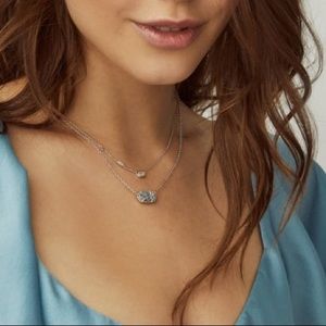 Kendra Scott Elisa Silver Necklace in Clear Grey